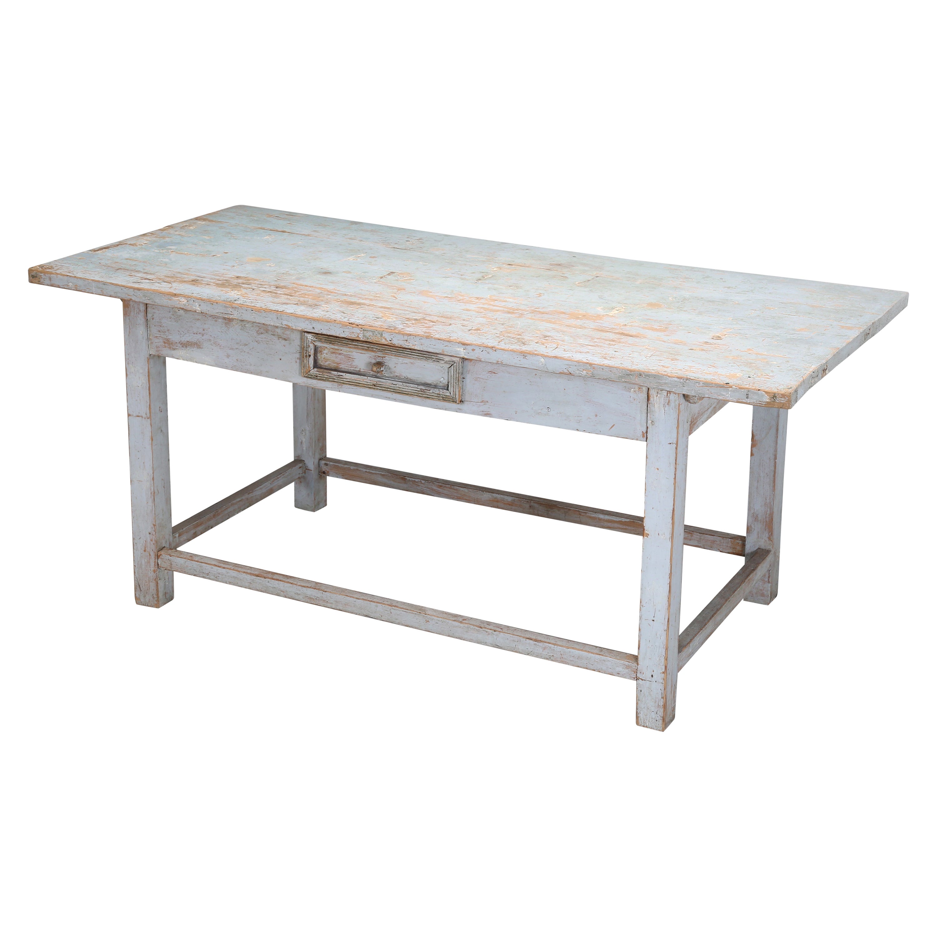 Antique Swedish Painted Table That Would Make for a Great Looking Kitchen Island For Sale