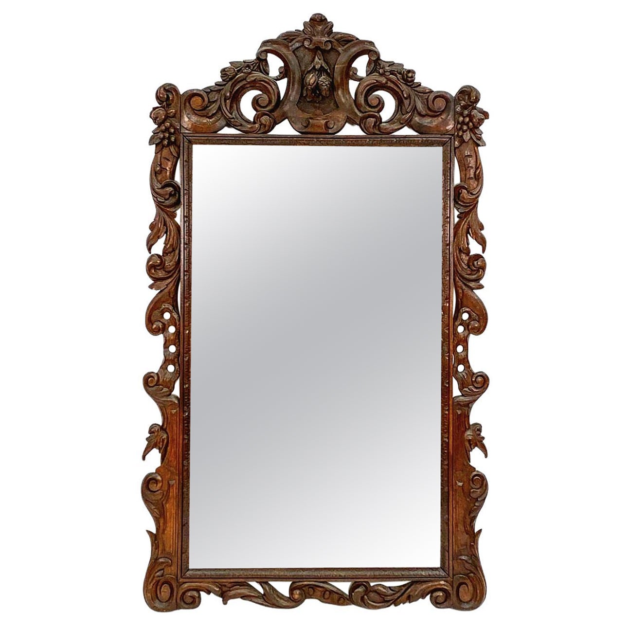 Monumental 19th Century French Oak Bistro Mirror