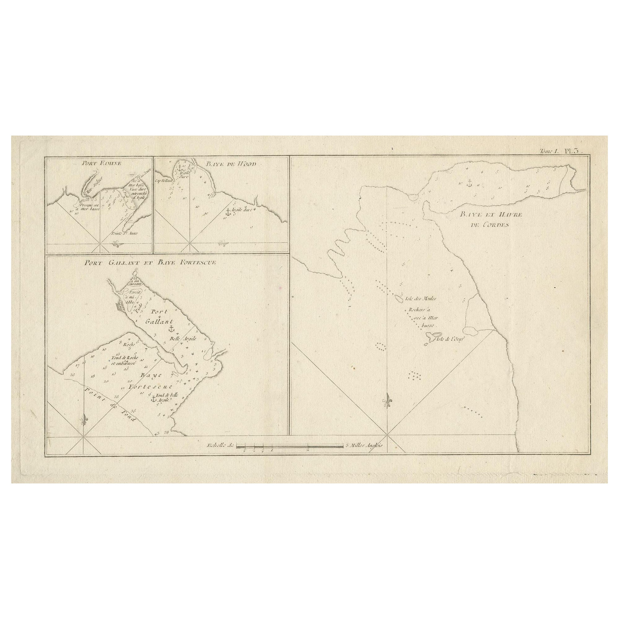 Antique Map of Cordes Bay and Surroundings For Sale