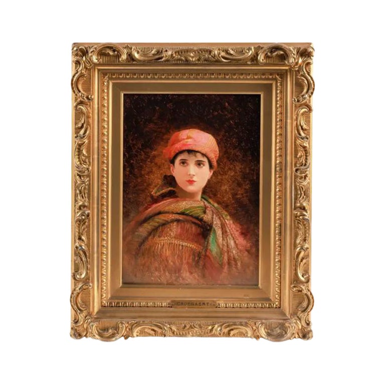 Georges Croegaert, a Portrait of a Young Orientalist Woman For Sale