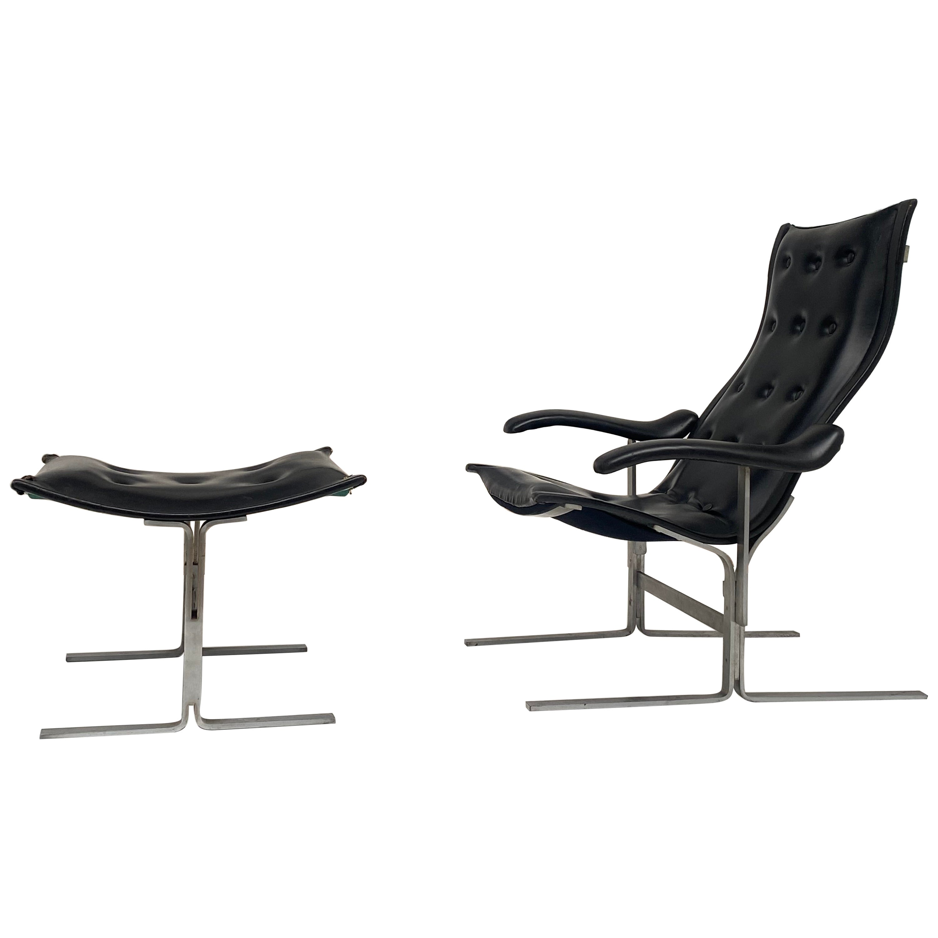 Franco Campo lounge chair & ottoman, 1 of 2 sets ever produced, Authenticated For Sale