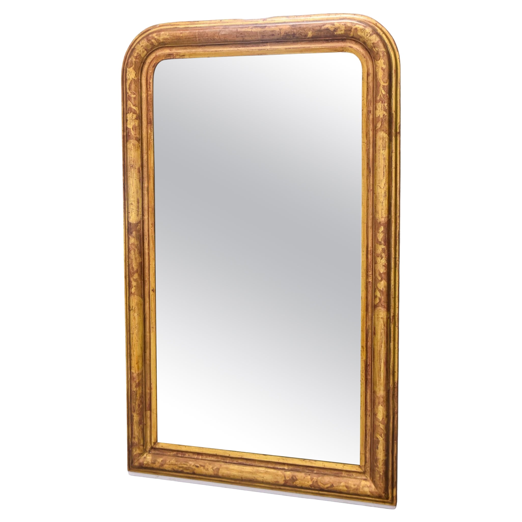 Tall 19th Century Louis Philippe Gilt Mirror For Sale