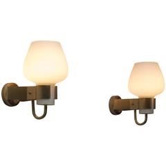Hans Bergstrom Pair of Wall Lights, Ateljé Lyktan, Sweden, 1950s 6