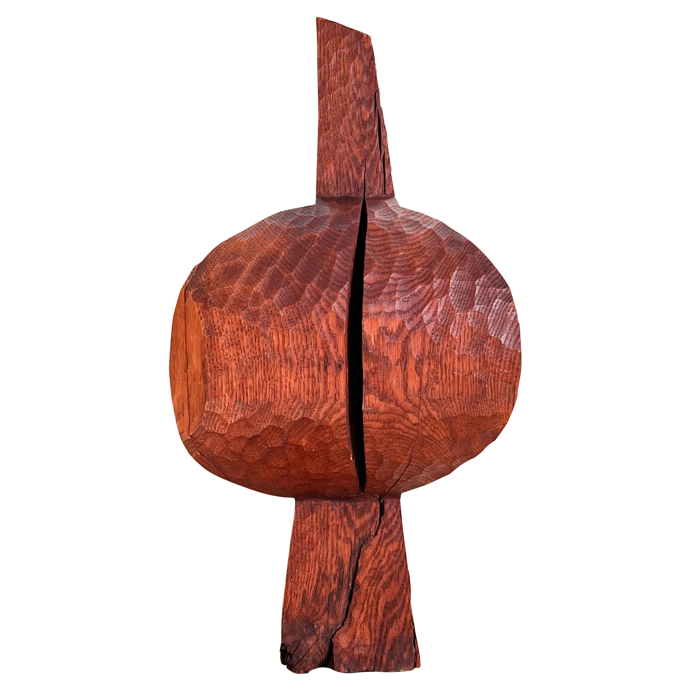 Chiseled Oak Sculpture by Hugh Townley For Sale