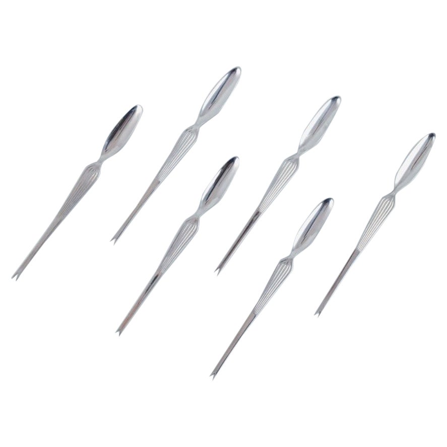 Scandia, Hackman, Finland, Set of Six Stainless Steel Seafood Cutlery