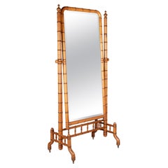 French Faux Bamboo Chevalet Mirror