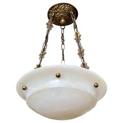 French Directoire Style Alabaster Pendant Light