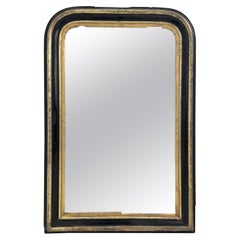 Antique French Distressed Black/Gold Louis Philippe Mirror