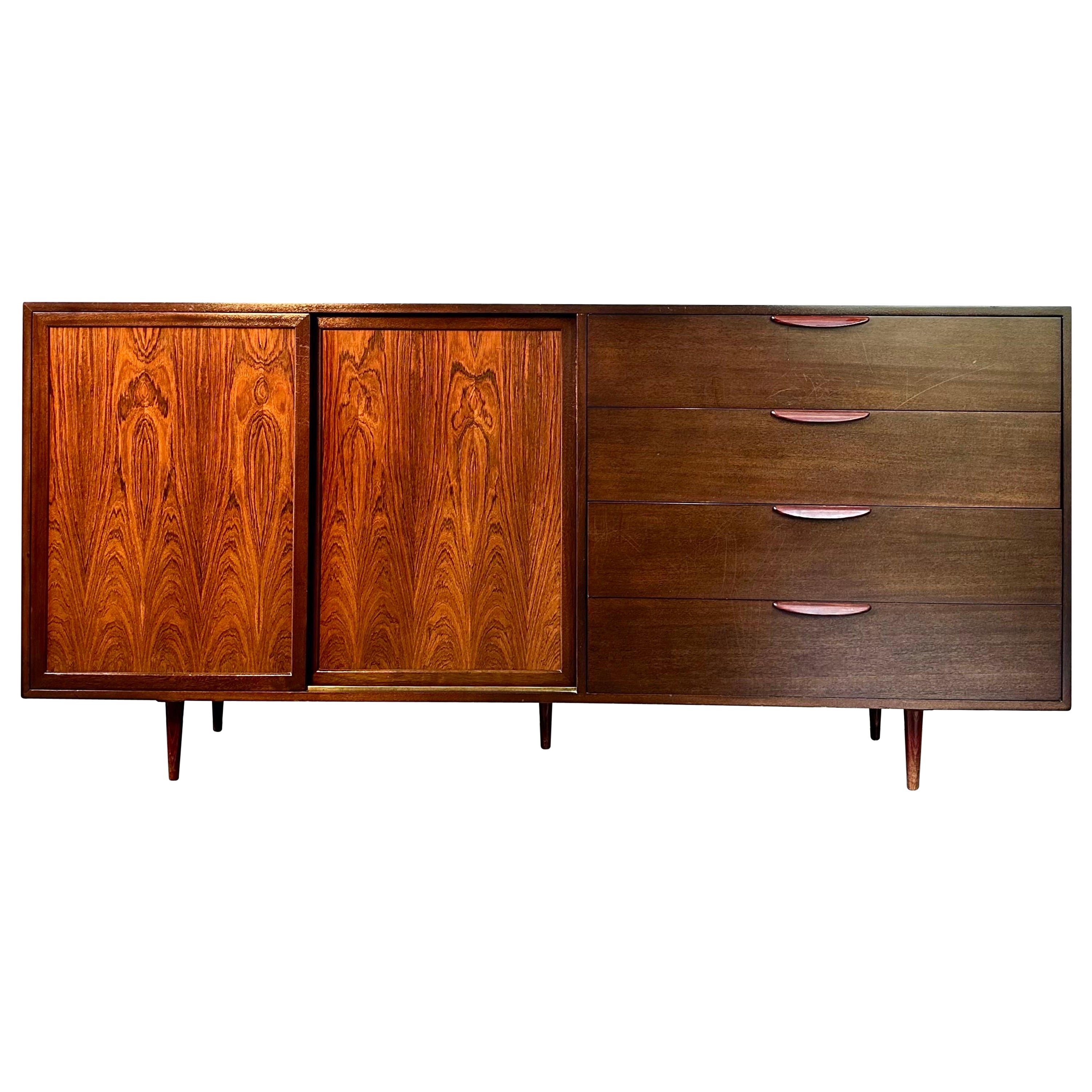 Harvey Probber Mahogany and Rosewood Dresser or Credenza