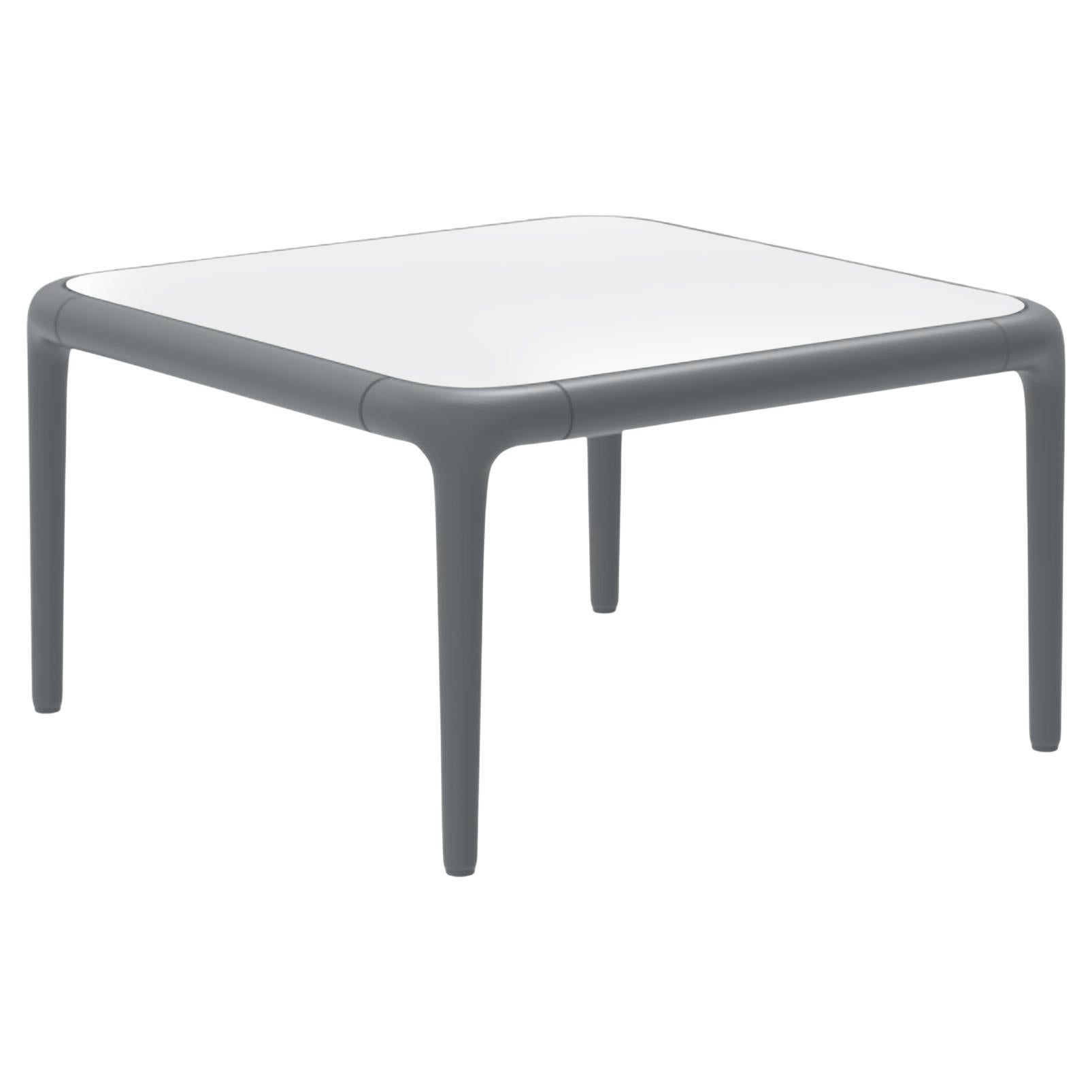 Xaloc Grey Coffee Table 50 with Glass Top by Mowee For Sale