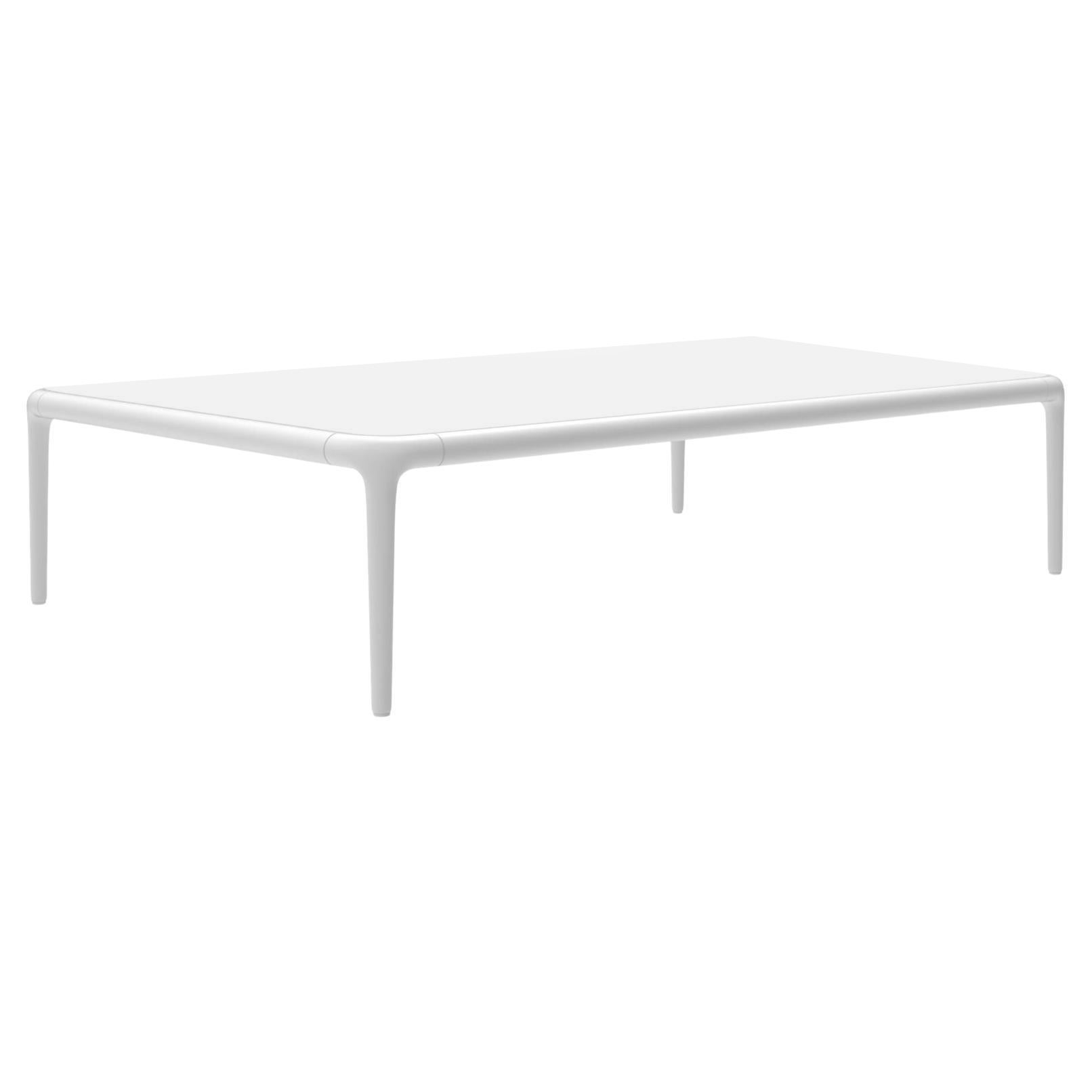 Xaloc White Coffee Table 120 with Glass Top by Mowee For Sale