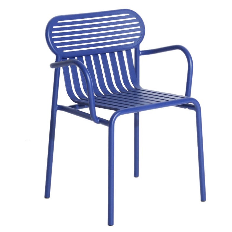 Petite Friture Week-End Bridge Chair in Blue Aluminium by Studio BrichetZiegler For Sale