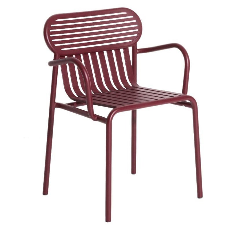 Petite Friture Week-End Bridge Chair in Burgundy Aluminium, 2017 For Sale