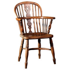 English Country Windsor Chair by Elizabeth Gabbitass in Yew Wood, 19th Century