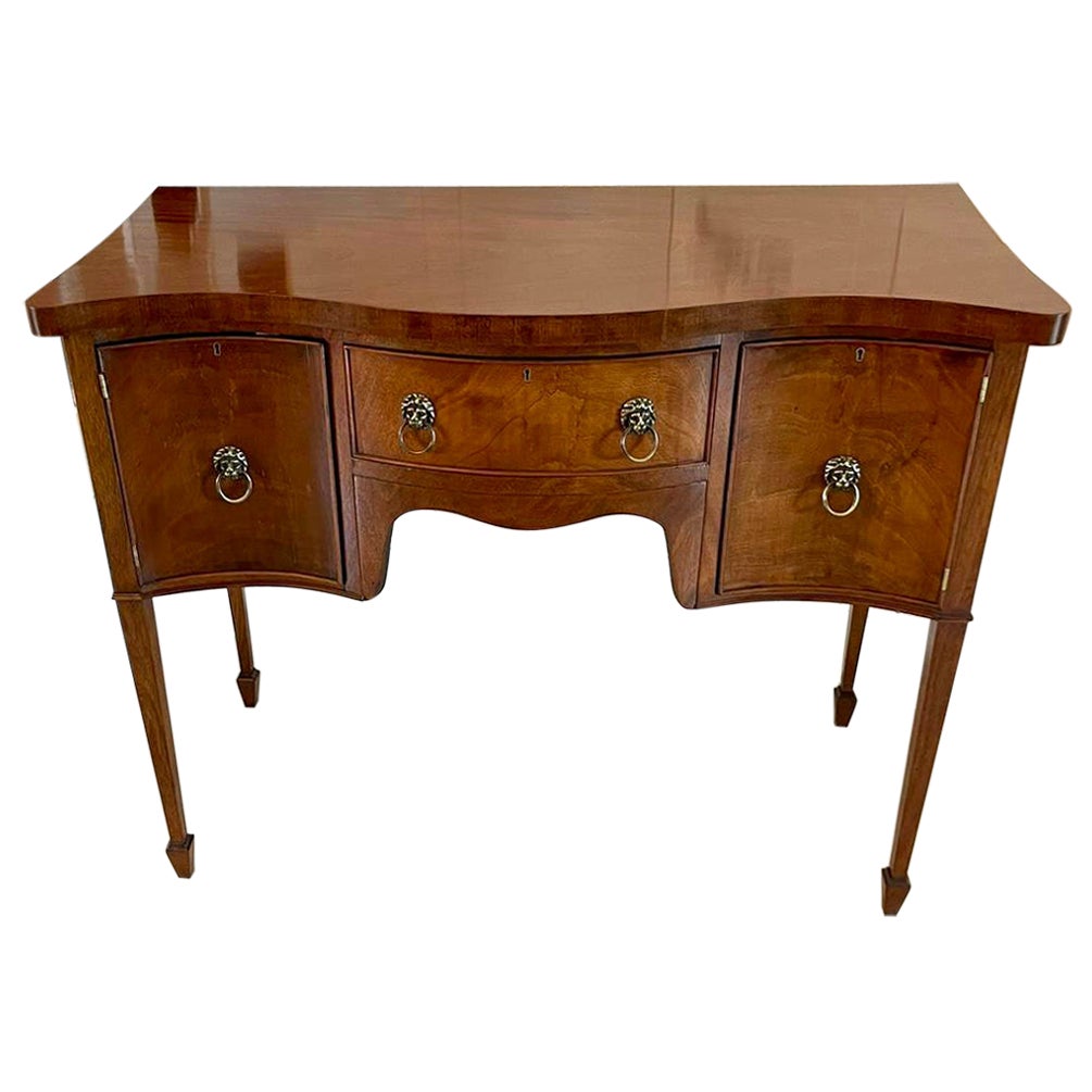 Antique Mahogany Serpentine Shaped Sideboard For Sale