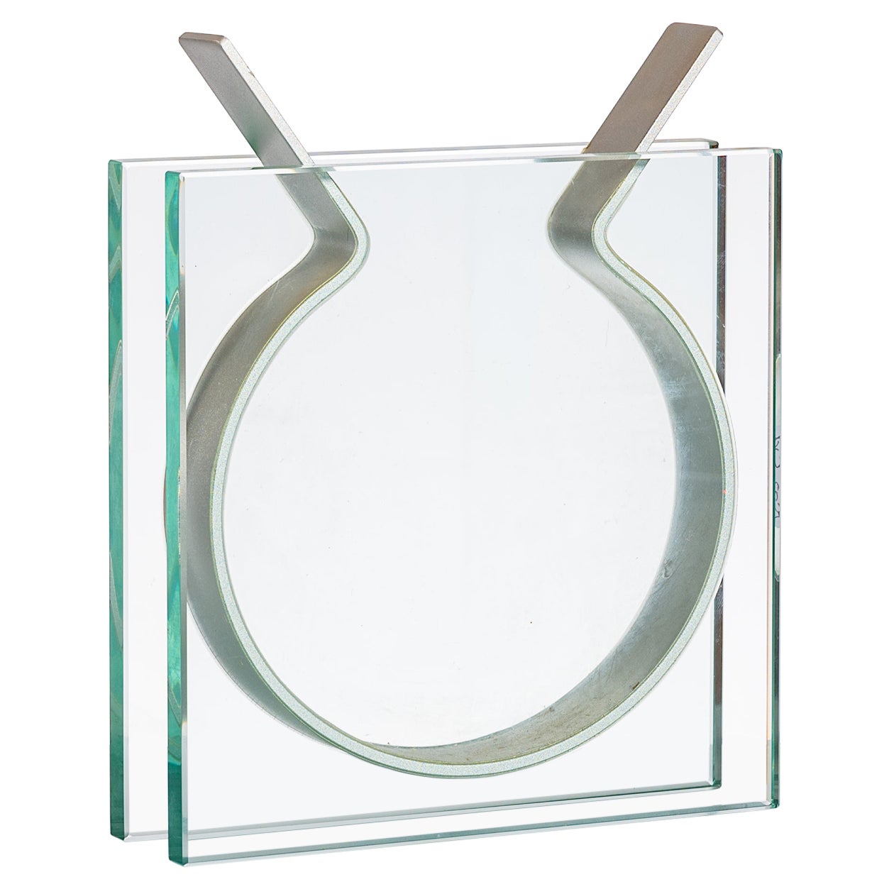 Vase de design italien en verre et métal post-moderne des années 1990