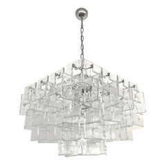 Italian Midcentury Interlocking Murano Chandelier by Carlo Nason, 1970s