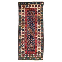 4x9 ft Antique Caucasian Talish Runner Rug, Rare 19th Century Collectors Carpet