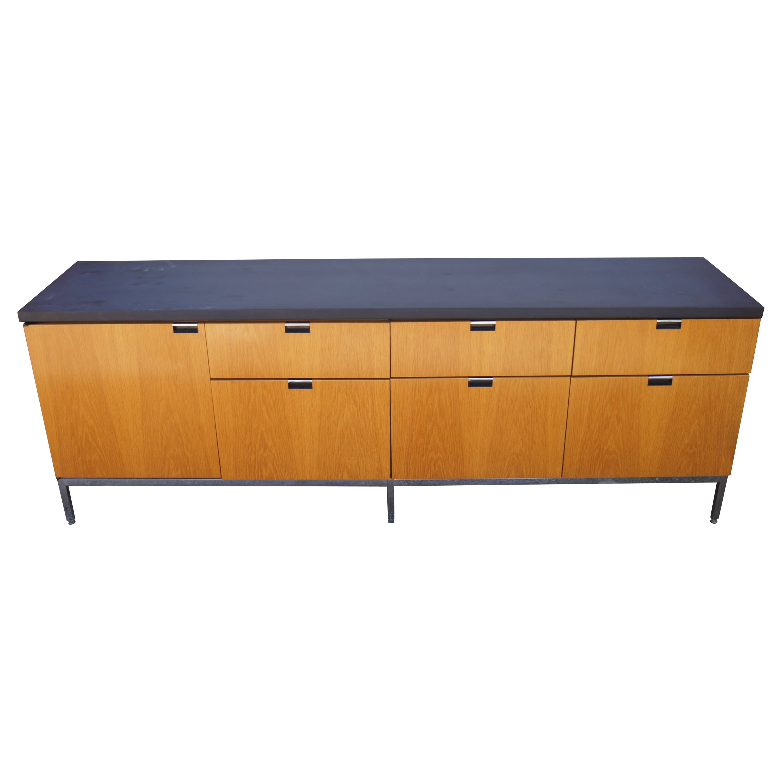 Oak Credenza with Slate Top by Florence Knoll for Knoll For Sale