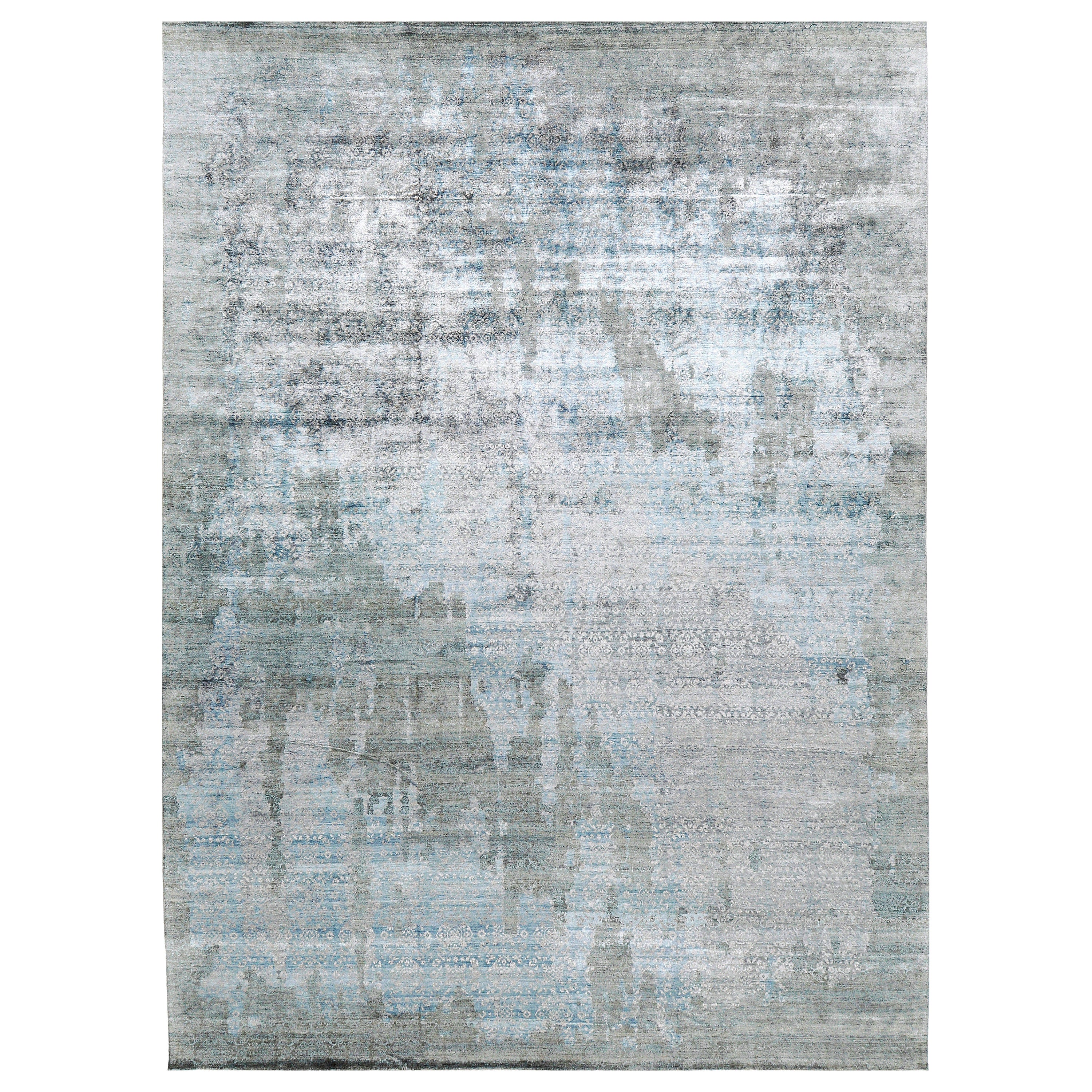 Mehraban Rugs, Tappeto in seta di bambù dal design moderno N963