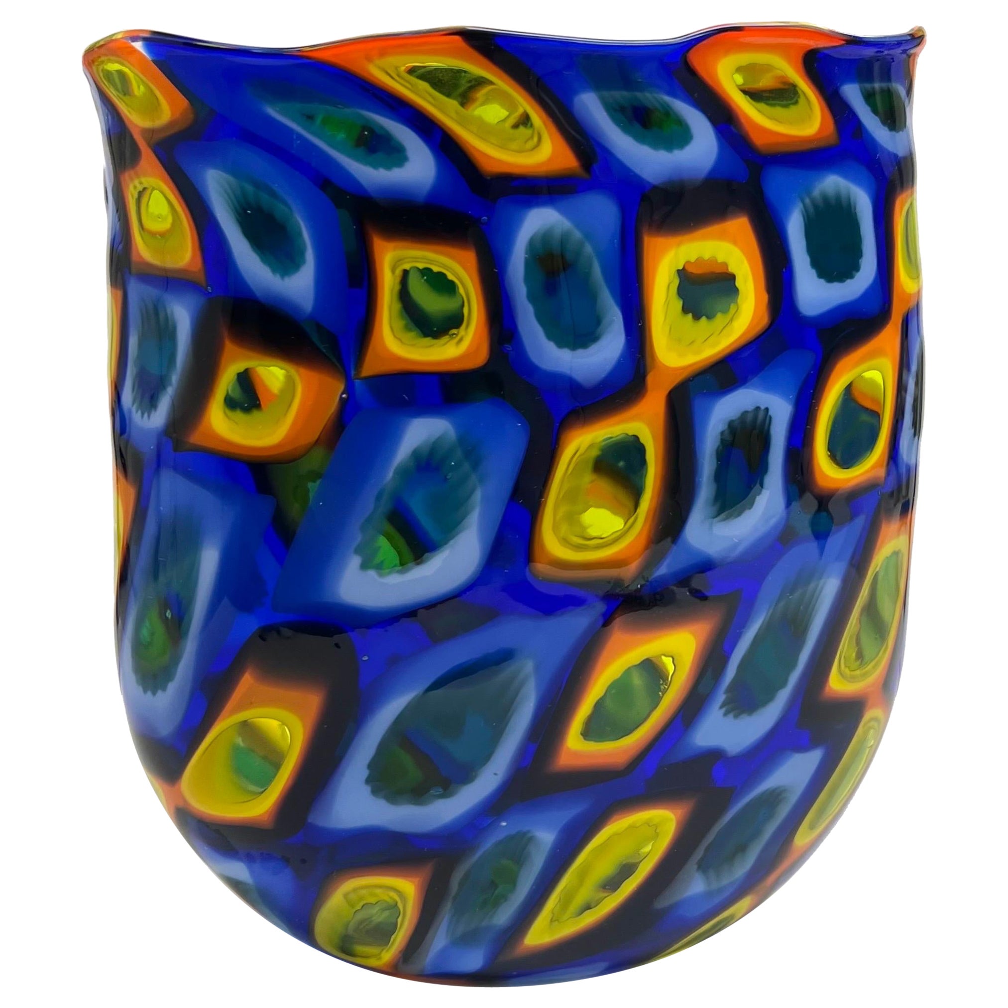 Jeremy Popelka Art Glass Murrini Vase 2001 For Sale