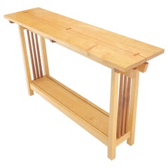 Solid Maple & Walnut Butterfly Joint Studio Made Console Sofa Table MINT!