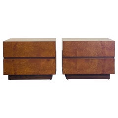Pair of 'Amboine' Burl Wood Night Stands by Design Frères