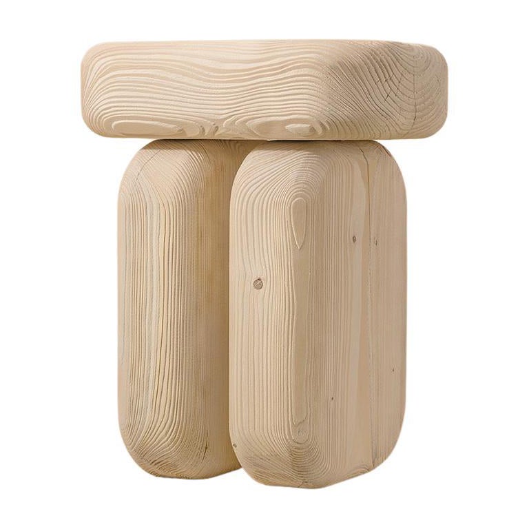 Contemporary and Tangible Spruce Wooden Stool by Lisa Ertel For Sale