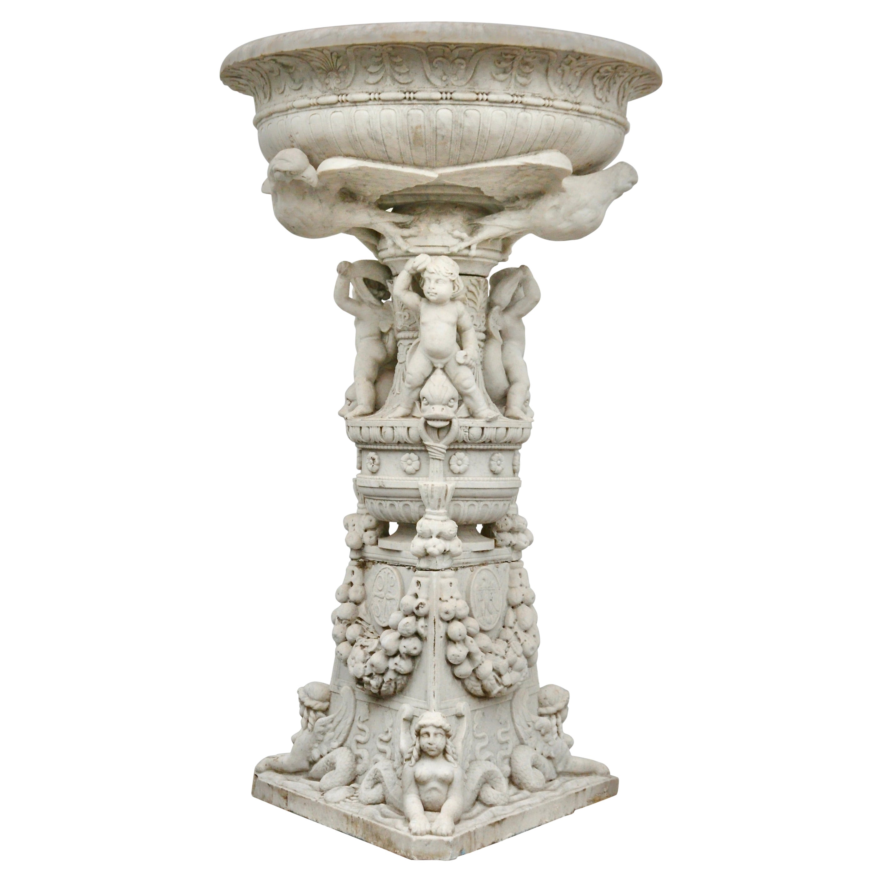 Late 19th Century Carved Marble Fountain by Edward F. Caldwell & Co.