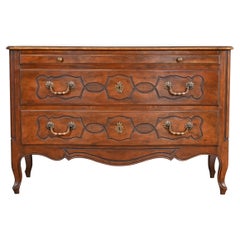 Baker Furniture French Provincial Louis XV Carved Walnut Chest of Drawers