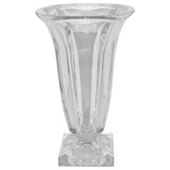 Vintage Clear Leaded Glass Vase