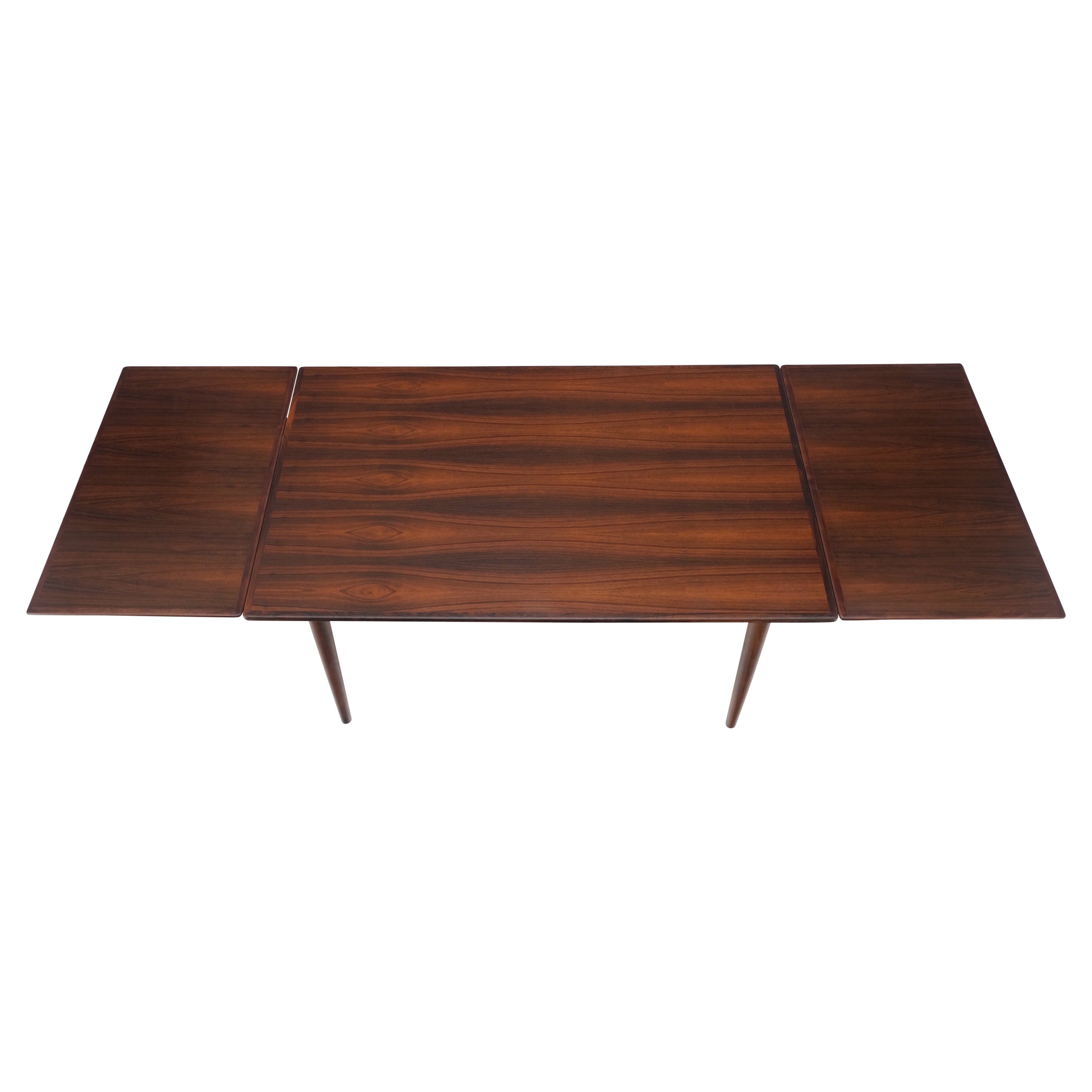 Large Danish Mid-Century Modern Rosewood Refectory Leaves Dining Table Mint!