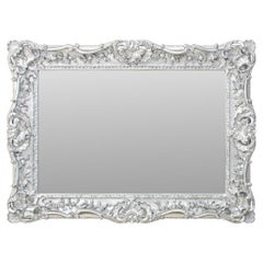 French Louis XV Rococo Style Silvered Mirror