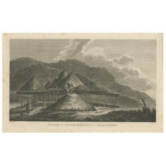 Antique Print of Summer and Winter Habitations in Kamchatka, Russia, 1784