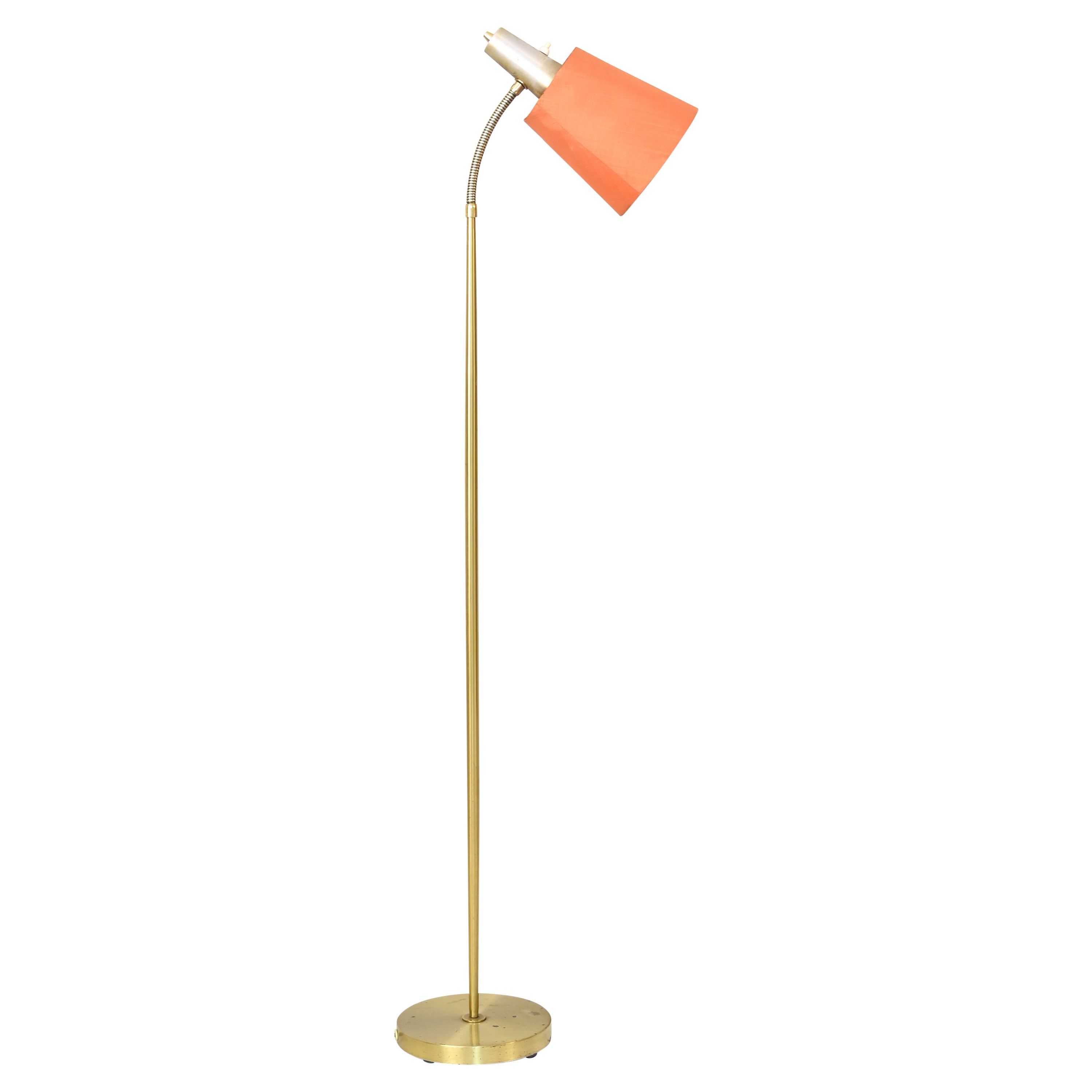 Vintage floor lamp with gold base For Sale at 1stDibs