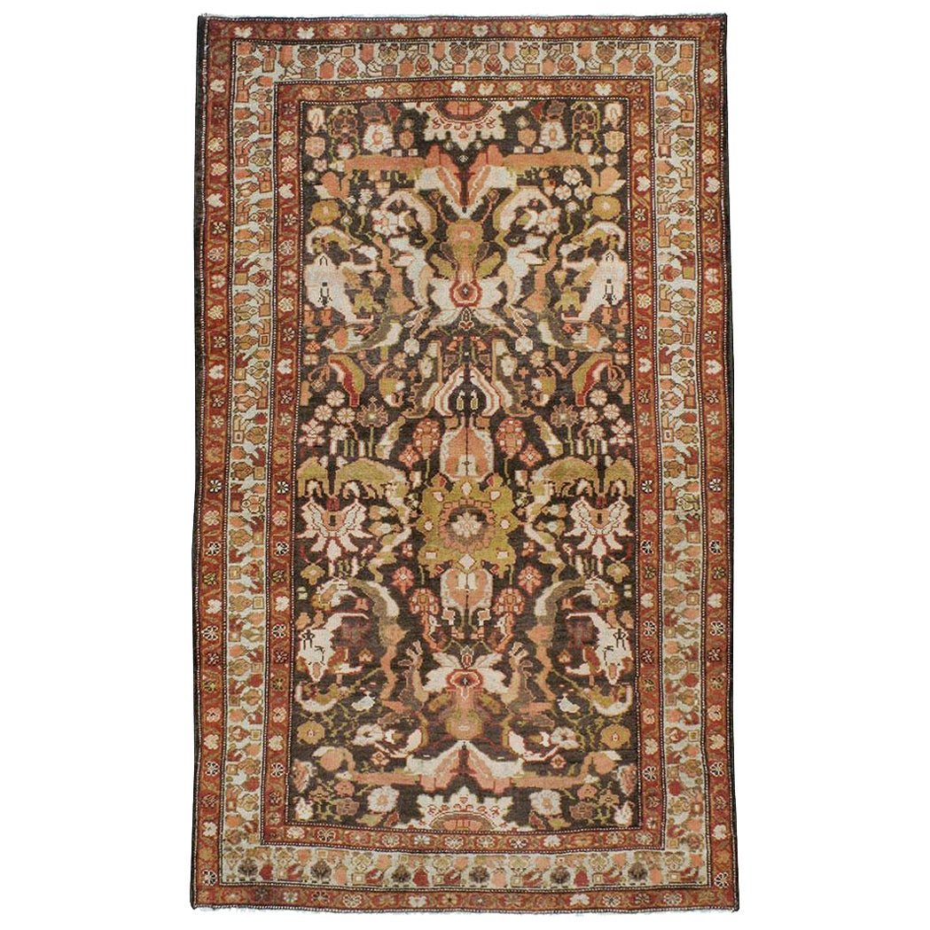 Early 20th Century Handmade Persian Malayer Small Accent Rug