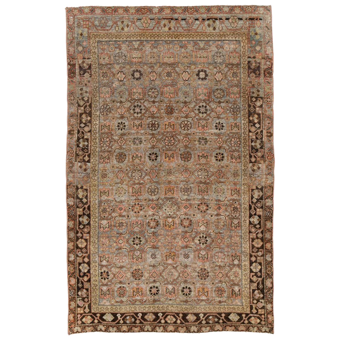 Early 20th Century Handmade Persian Bidjar Small Accent Rug