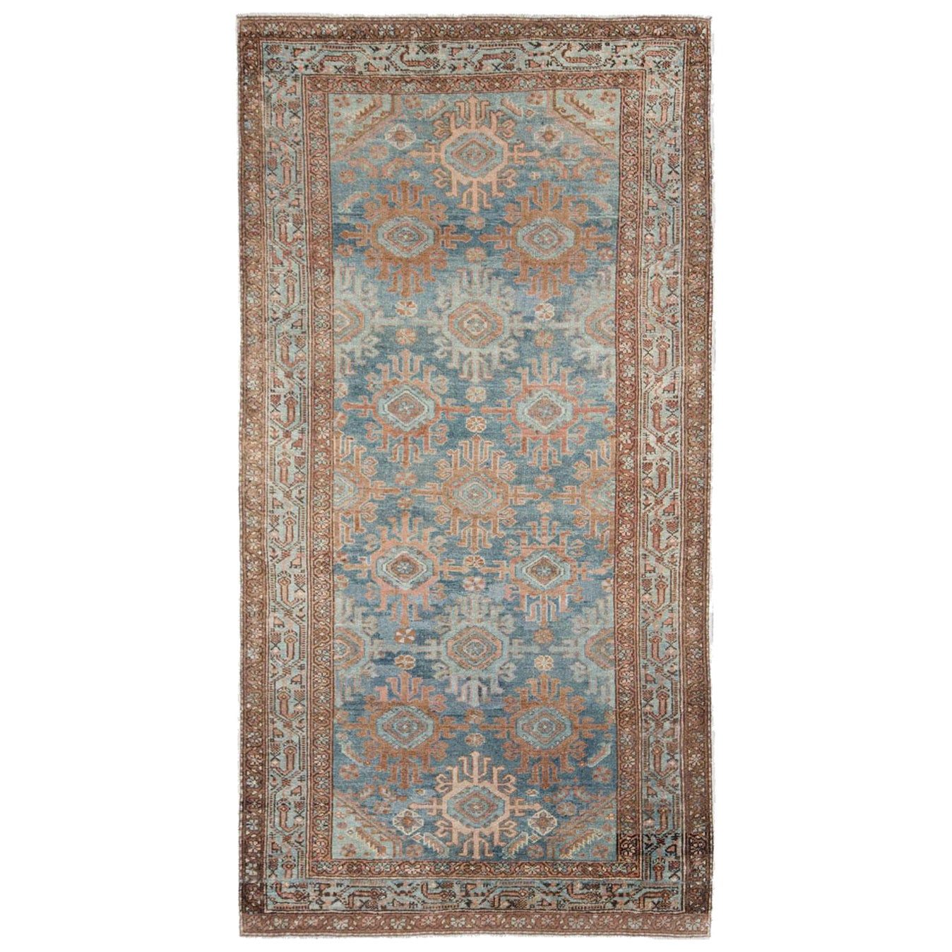 Early 20th Century Handmade Persian Malayer Small Accent Rug For Sale