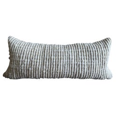 Natural White Texturized Hand Made Wool Pillow with Insert