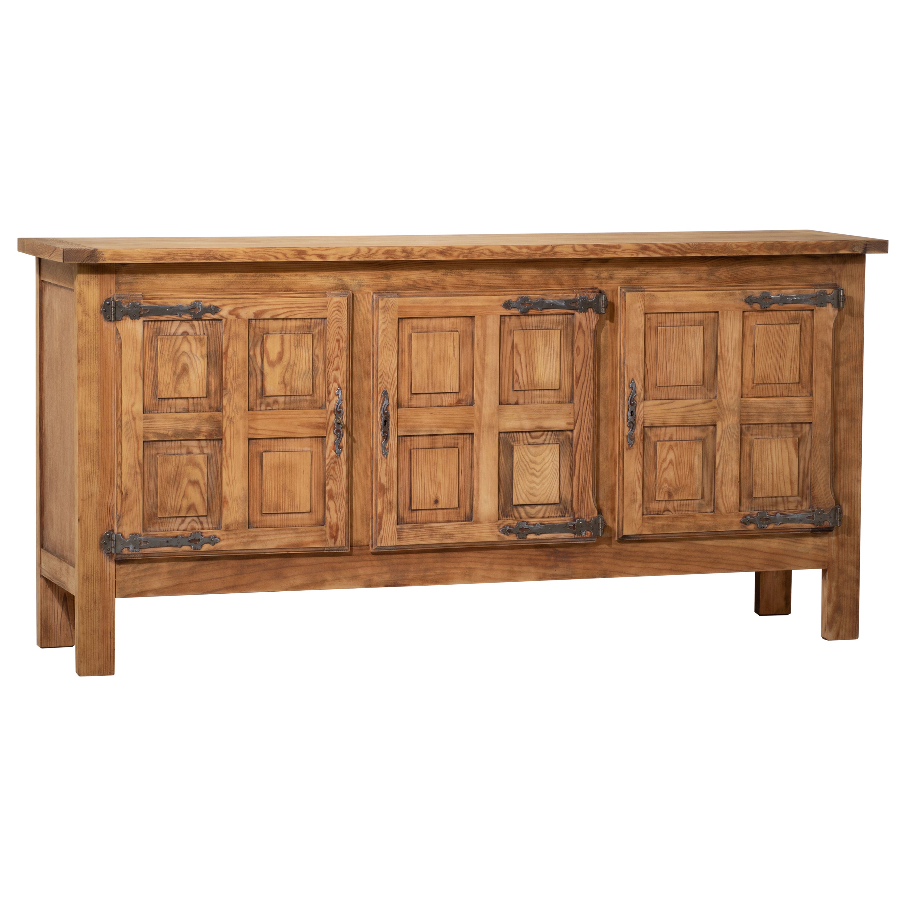 Vintage French 1950s Solid Pine Chalet Sideboard