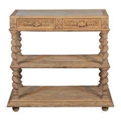  20th Century Bleached Oak French Louis XIV Style Console