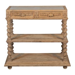 20th Century Bleached Oak French Louis XIV Style Console