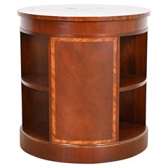 Used Baker Furniture Empire Banded Mahogany Drum Table