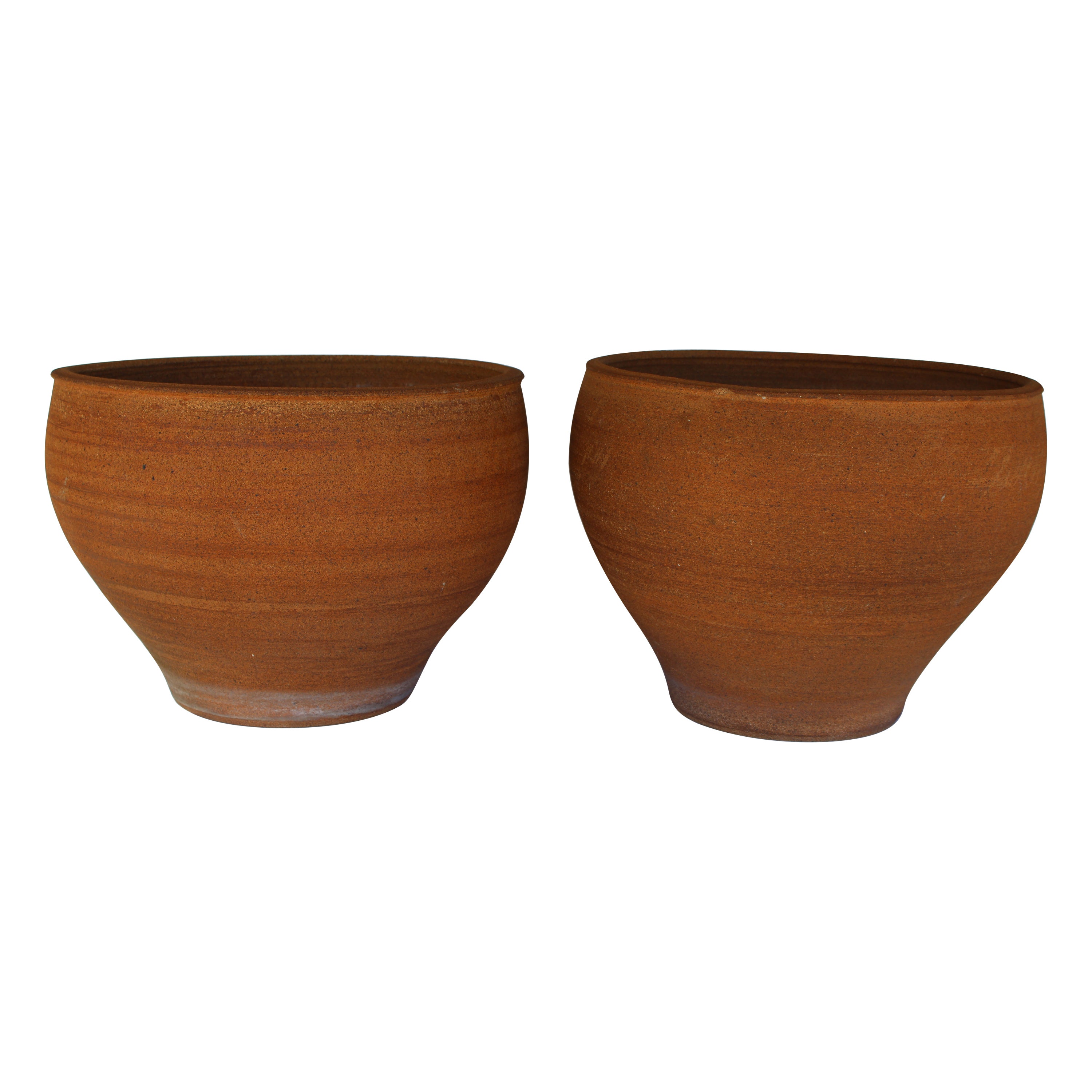 Pair of Stoneware Planters by David Cressey