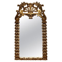 Grand miroir en bois doré italien de style A.C.I.C.