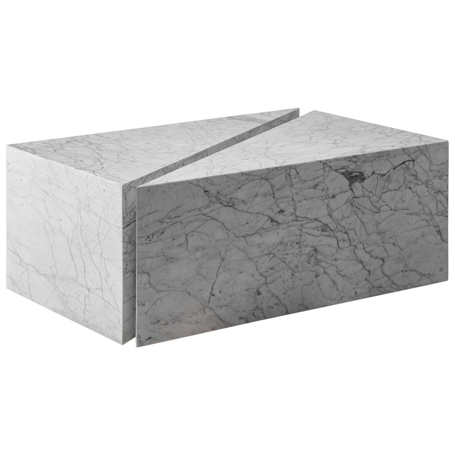 Wedge Marble Coffee Tables - Set of 2 For Sale