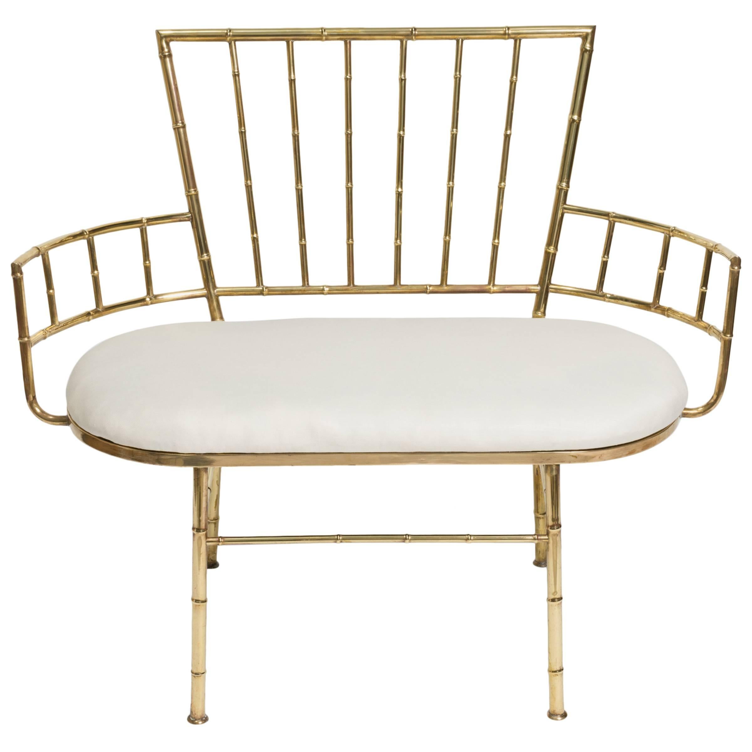 Italian Faux Bamboo Brass Bench