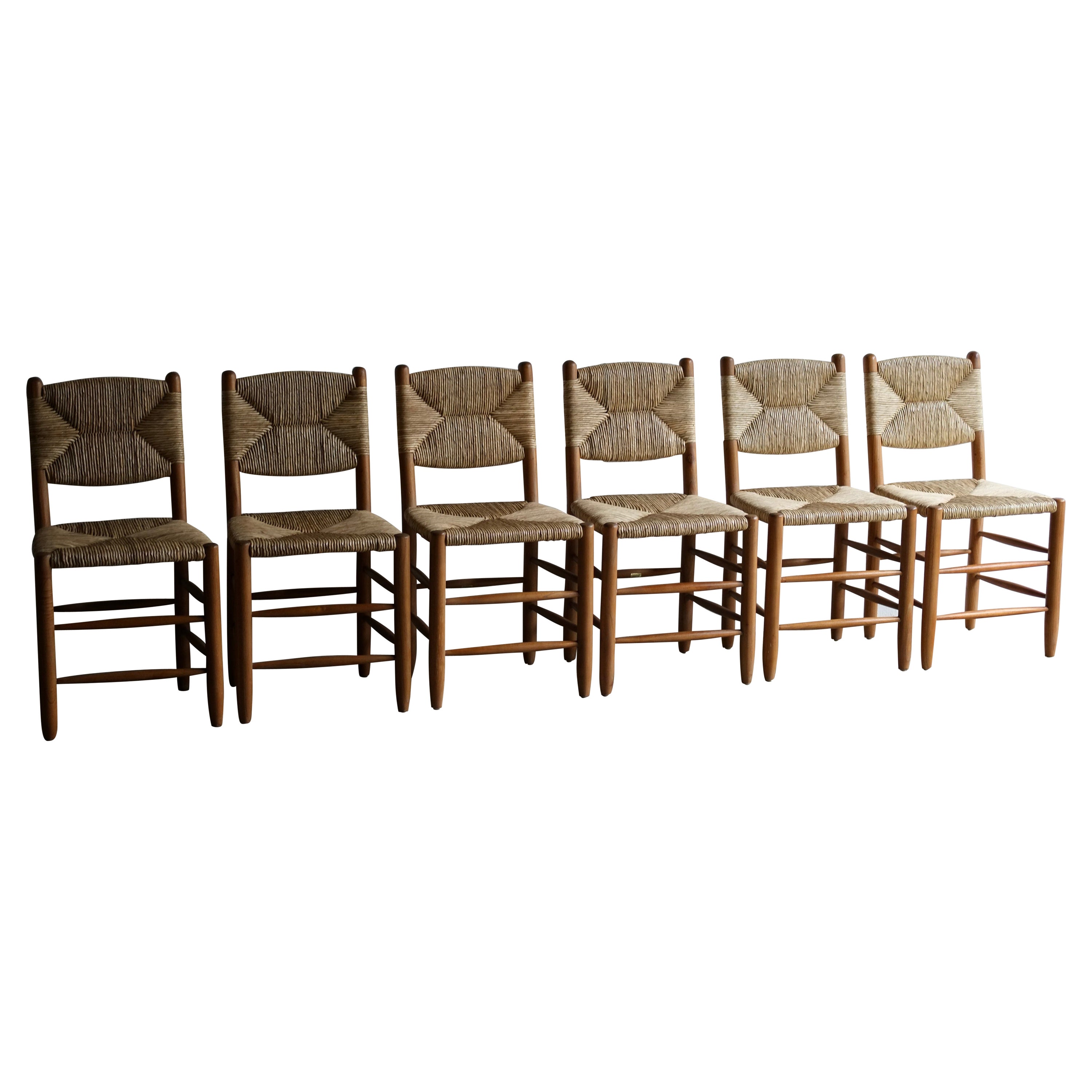 Charlotte Perriand Style Rush Dining Chairs