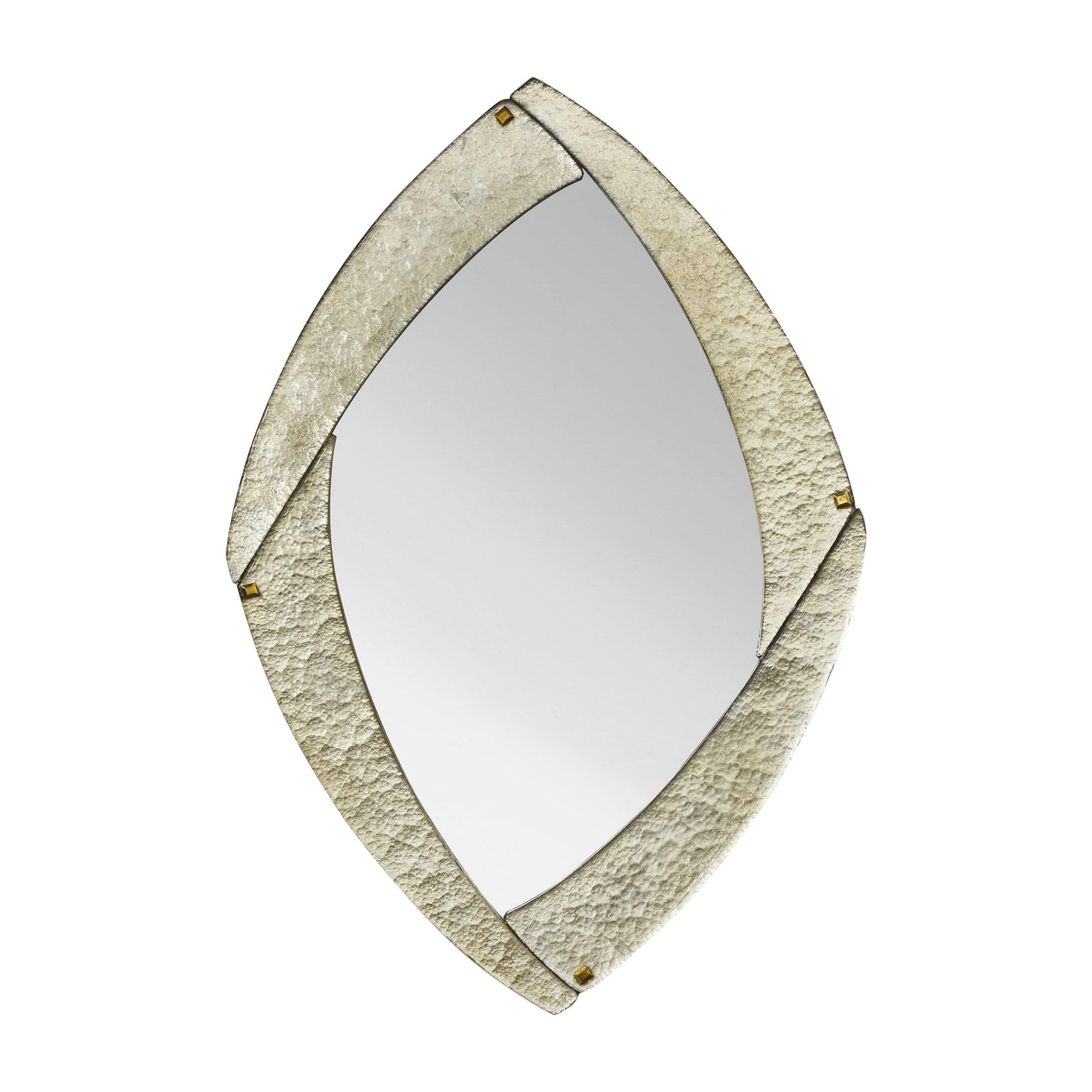 Ovaler Spiegel aus Muranoglas von Studio Glustin