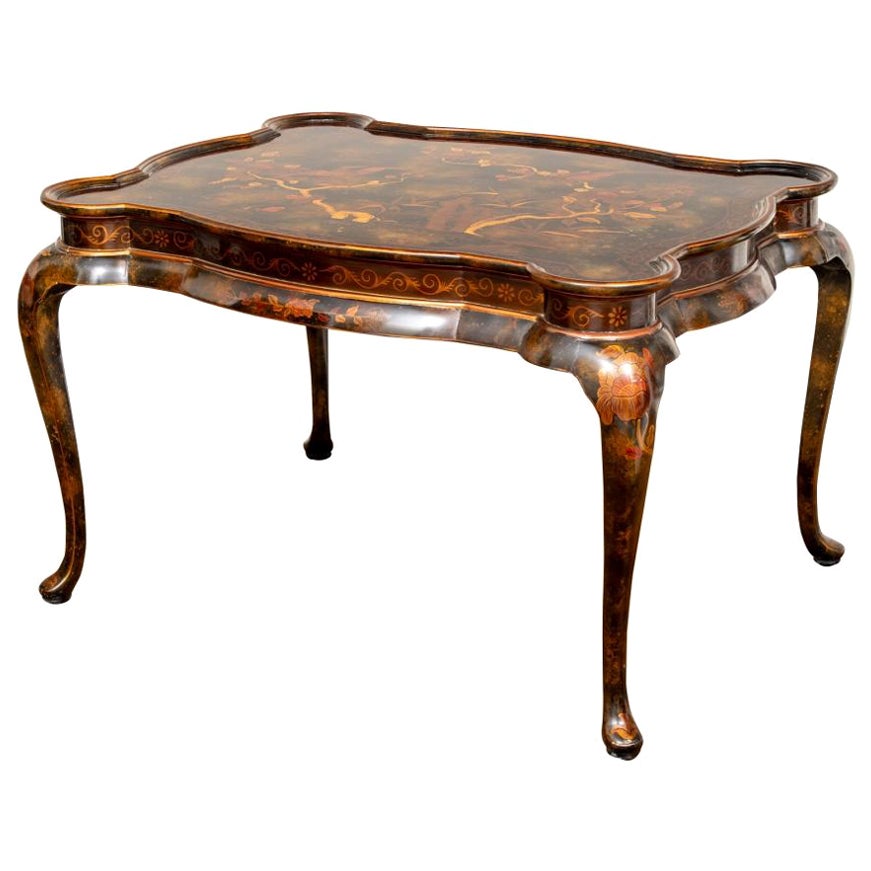 Maitland-Smith Hand Painted Chinoiserie Tea Table For Sale